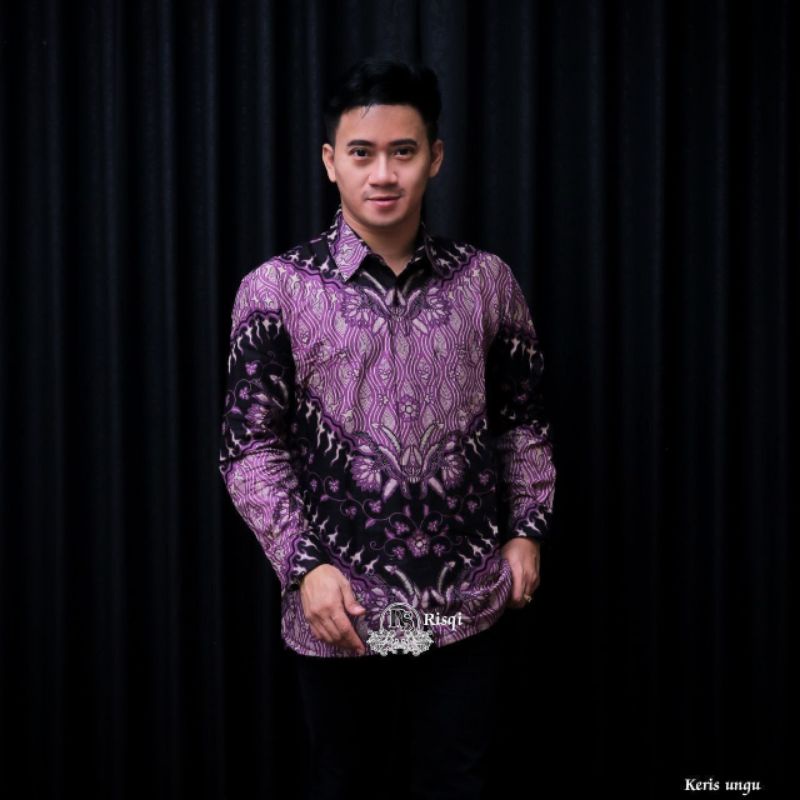 Batik Pria Lengan Panjang BATIK BERKAH HRB026 motif KERATONAN Kode 002 size M L XL XXL Reguler