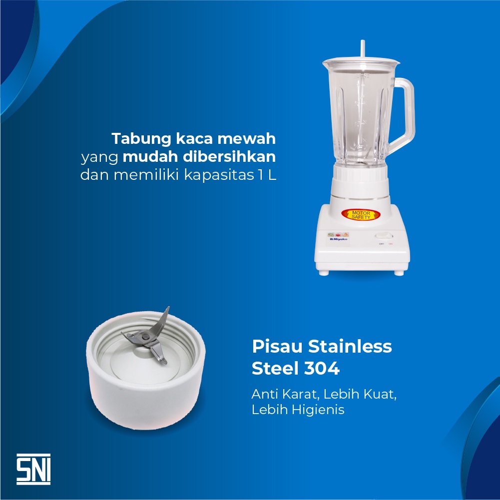 MIYAKO BLENDER BL-101 GS / BL-101GS (KACA / 1 LITER) GARANSI RESMI