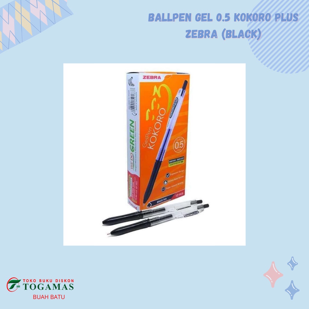 

BALLPEN GEL 0.5 KOKORO PLUS ZEBRA (BLACK)