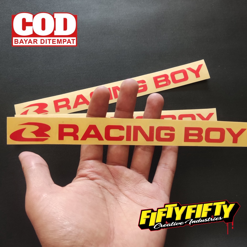 Stiker Cutting RCB RACING BOY Stiker Cuting Motor Stiker Kating Mobil Stiker Helm