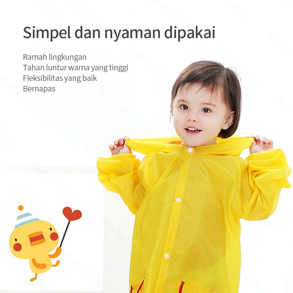 Jas hujan anak lampu raincoat anak hoodie animal