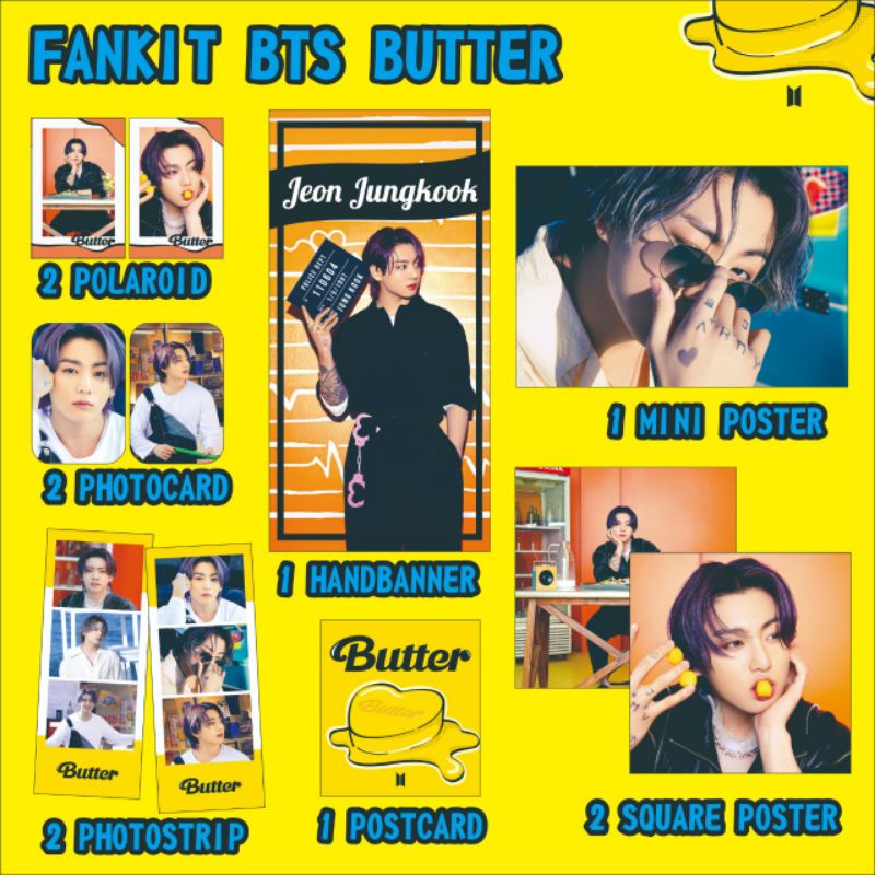 (bisa COD) FANKIT BTS JUNGKOOK PAKET HEMAT BTS PAKET HEMAT BTS JUNGKOOK BUTTER PAKET DEKORASI KAMAR 