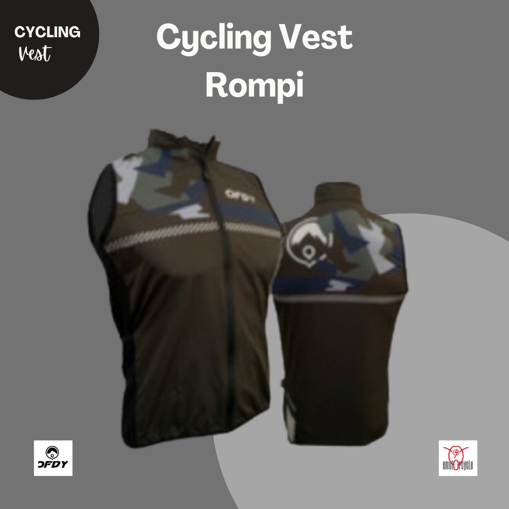 Ofdy Cycling Vest Rompi Sepeda Gowes Unisex One Layer Motif Geometri -