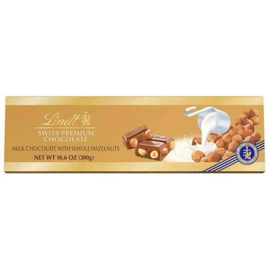 

Lindt Swiss Milk Hazelnut Gold Bar-Chocolate Import