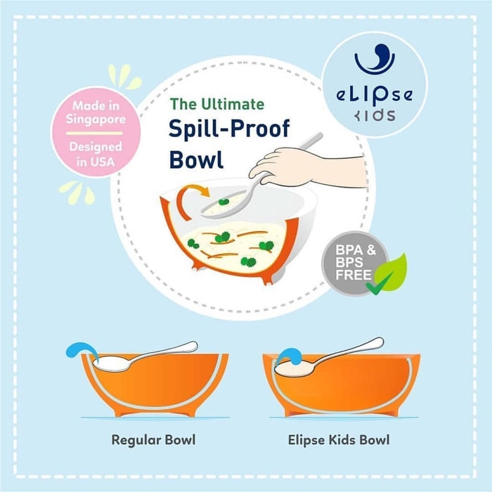 MAK234 MANGKOK MAKAN ELIPSE KIDS SPILL PROOF BOWL SET STAGE 3