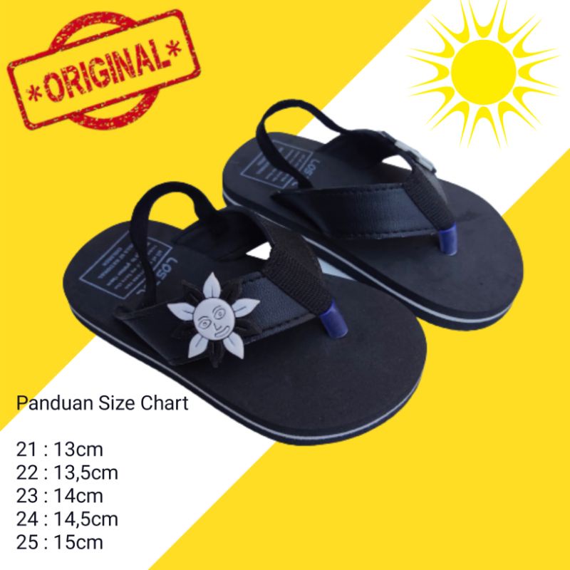 Sepatu Sandal Jepit Anak Bayi Laki Laki Perempuan Sepatu Sendal Jepit Motif Matahari Tali Kulit CCI