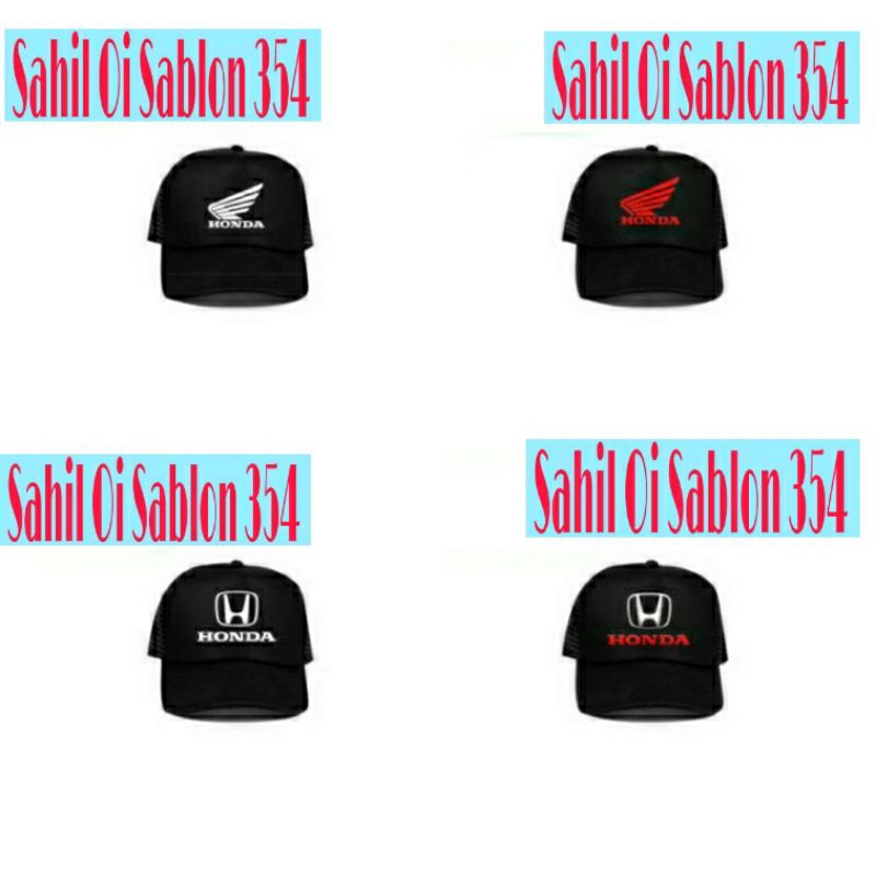 Topi  HONDA Snapback trucker jaring hitam Distro original baseball