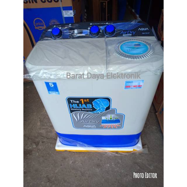 Mesin Cuci Sanyo Aqua 2 Tabung 7Kg QW-751XT781XT Hijab Series