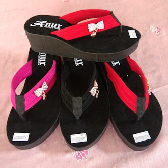 ANUR-sandal anak perempuan wedges spon pariasi anting tinggi 4 cm