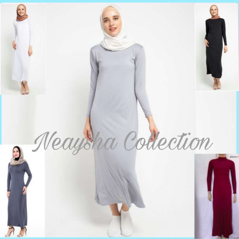 Manset Gamis dalaman Manset gamis lengan panjang baju gamis kaos bahan spandek rayon super