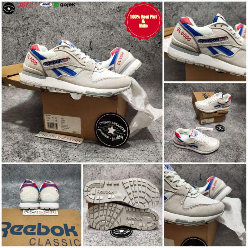 Sepatu Reebok CLASSIC GL 6000 WHITE GREY BNIB MADE IN VIETNAM