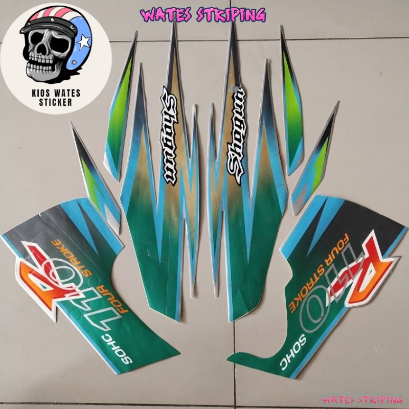 Striping Decal Polet Sticker suzuki shogun kebo 110 r 2000 2001 silver body standar berkualitas terb