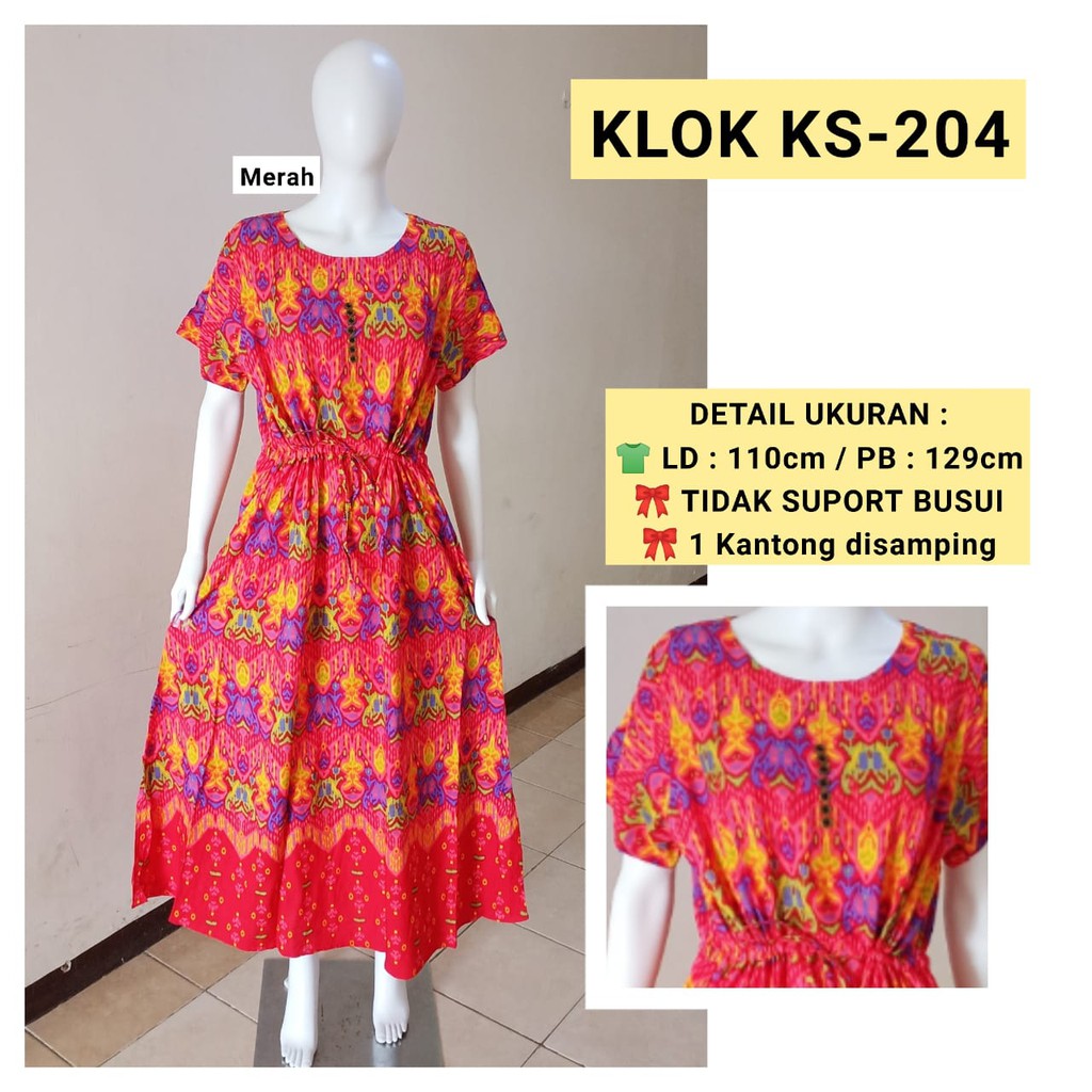 AS Dress KLOK Daster Batik Kudamas  LD 116cm - 118cm