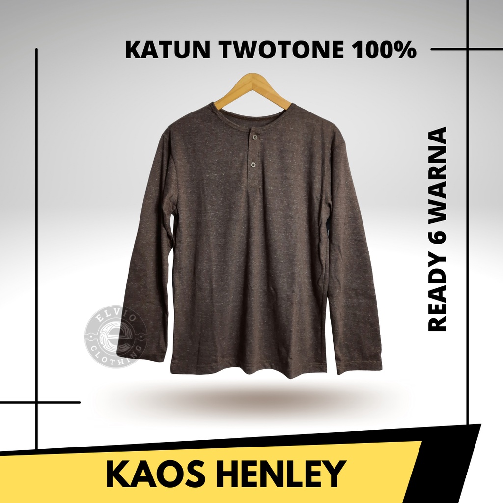 [ BISA COD ] KAOS POLOS MISTY HENLEY KANCING 100% COTTON KATUN TWOTONE PREMIUM 24S PRIA WANITA UNISEX LENGAN PANJANG REGULAR FIT KASUAL SANTAI DEWASA