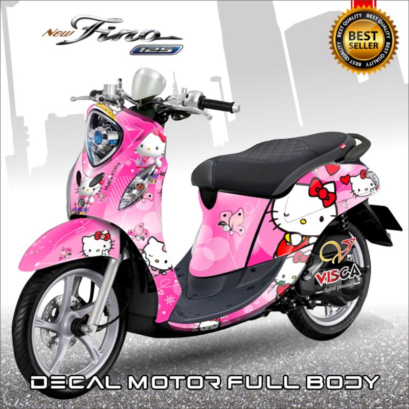 DECAL VARIASI  STICKER MOTOR FINO NEW 125 FULL BODY Stiker Fino 125 New  MOTIF HELLO KITTY