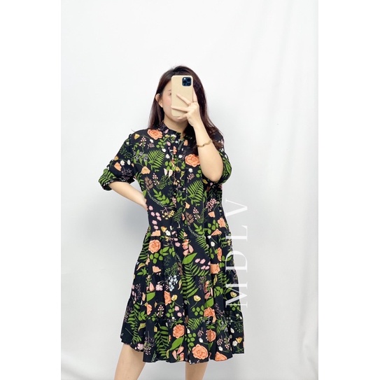 MDLV ~ 1824  Antoinette Mini Shirt Flower Dress Fashion Import