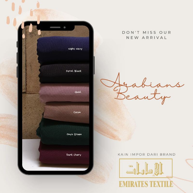 Kain arabian beauty impor emirates textile lebar 1.7 meter