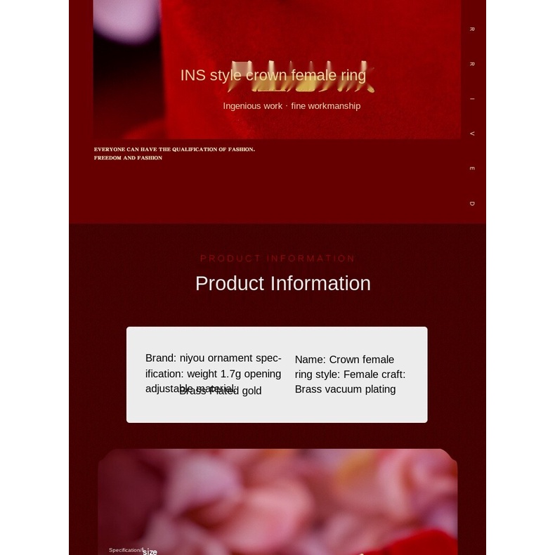 Cincin Lapis Emas Asli Kadar 375 Bentuk Mahkota Aksen Berlian Gaya Korea Untuk Wanita