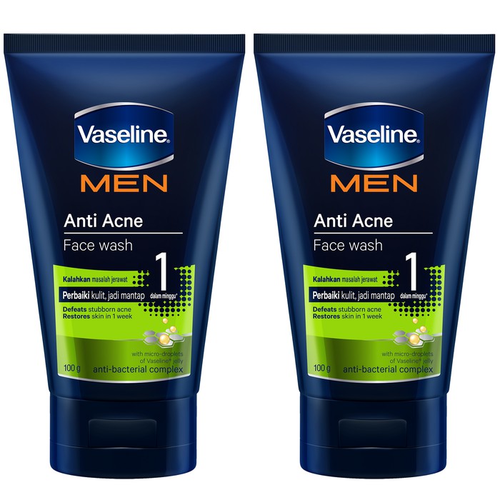 Vaseline Men Anti Acne Facial Wash 100g Twin Pack Shopee Indonesia