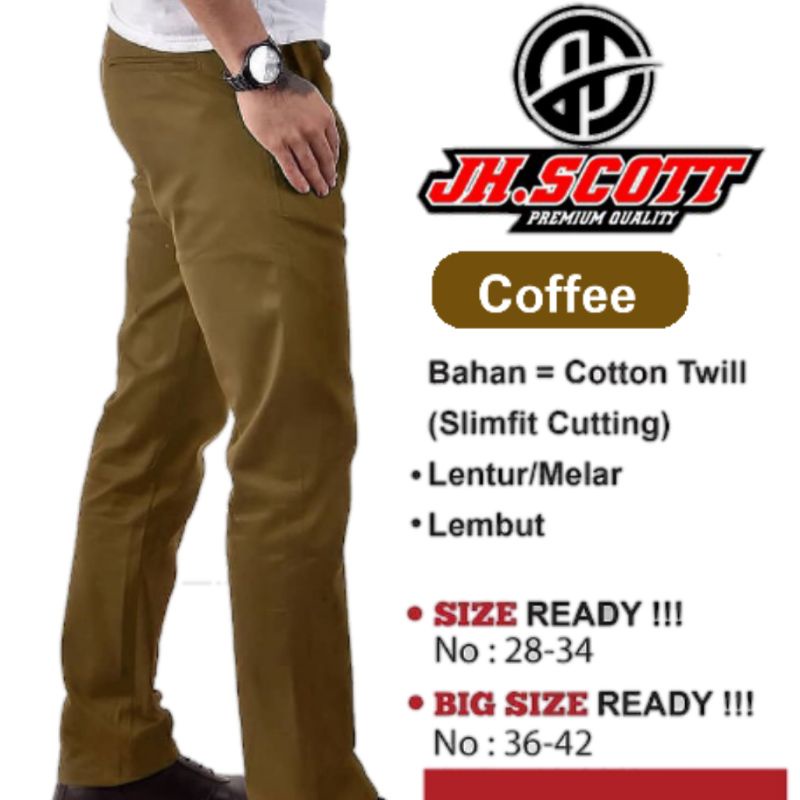 Celana chino brown cofee JH.Scott / celana kantor