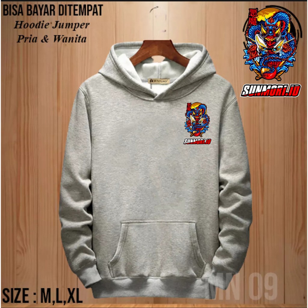 SWEATER PRIA SWEATER HODIE JEPANG SUNMORI AKUMA RYUJIN MURAH