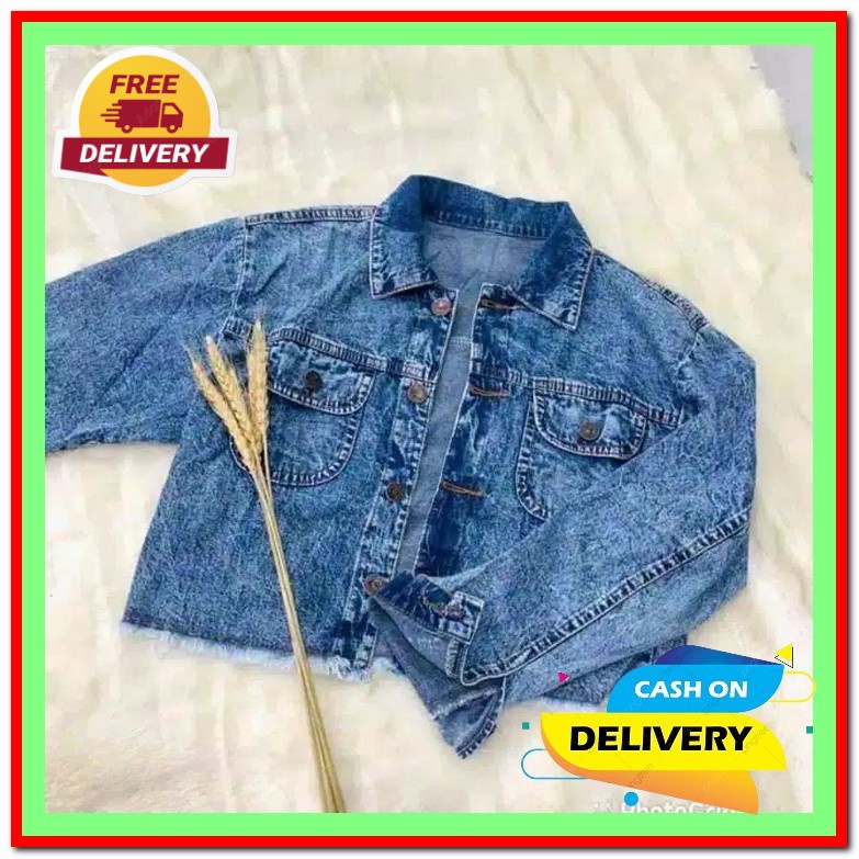 Jaket Wanita Korea Cwe Distro Cewek Jins  Jaket Levis Queen Jaket Jins Denim Jaket Murah Terbaru Ter