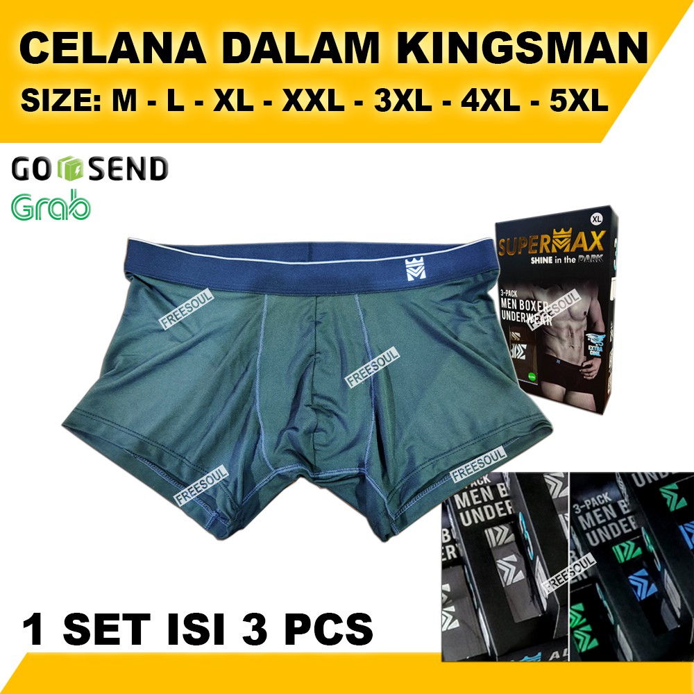 Celana Dalam Pria SUPERMAX Isi 3 - Kolor Pria - Seamless Super Fit - Celana Dalam BIG JUMBO SIZE