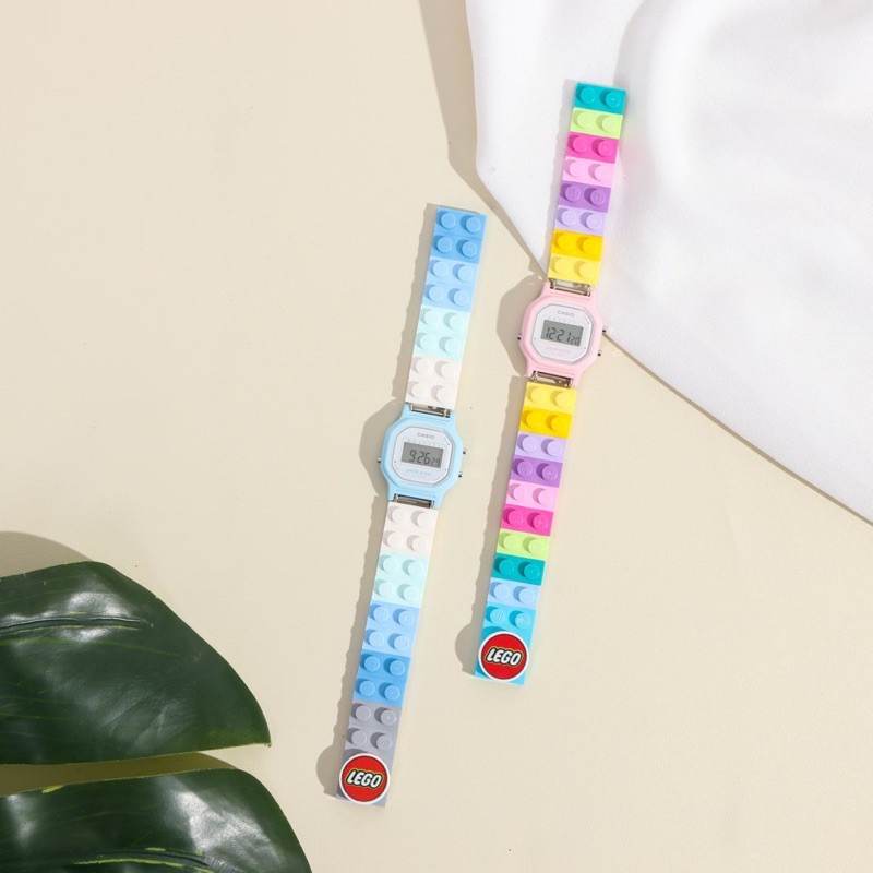 LEGO - Brick Watch / Jam Tangan dg Strap dari Brick LEGO (Kode: aPCF, dimensi kecil; 2.4cm) - dikomb