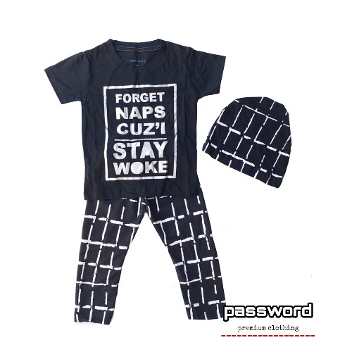 LittleAaron PASSWORD NAPS STAY OK Setelan Anak 1 - 7 Tahun Baju Anak Berkualitas