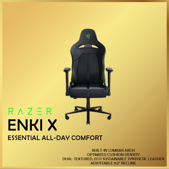 Razer Enki X Essential Gaming Chair - Black/Green