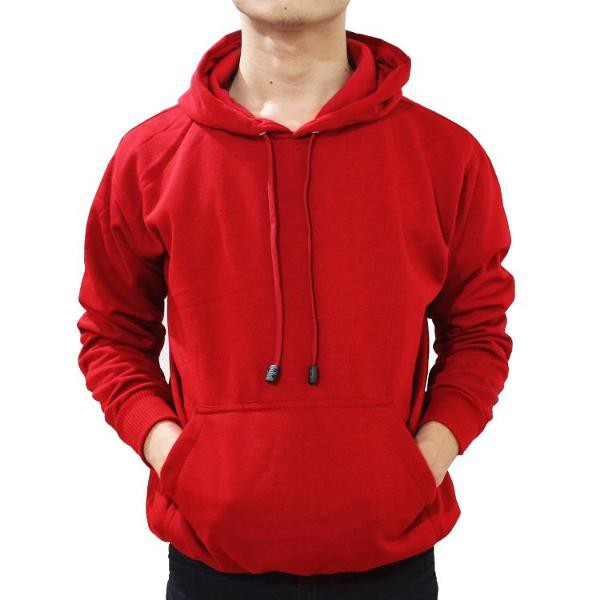 SWEATER HOODIE POLOS PRIA WANITA MERAH CABE / HOODIE POLOS MERAH