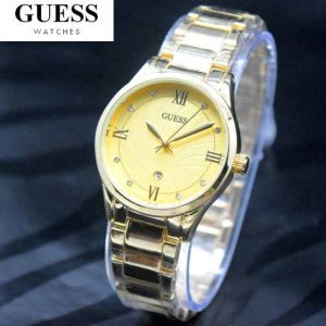Jam Tangan Wanita / Cewek Guess Shine Rantai Gold