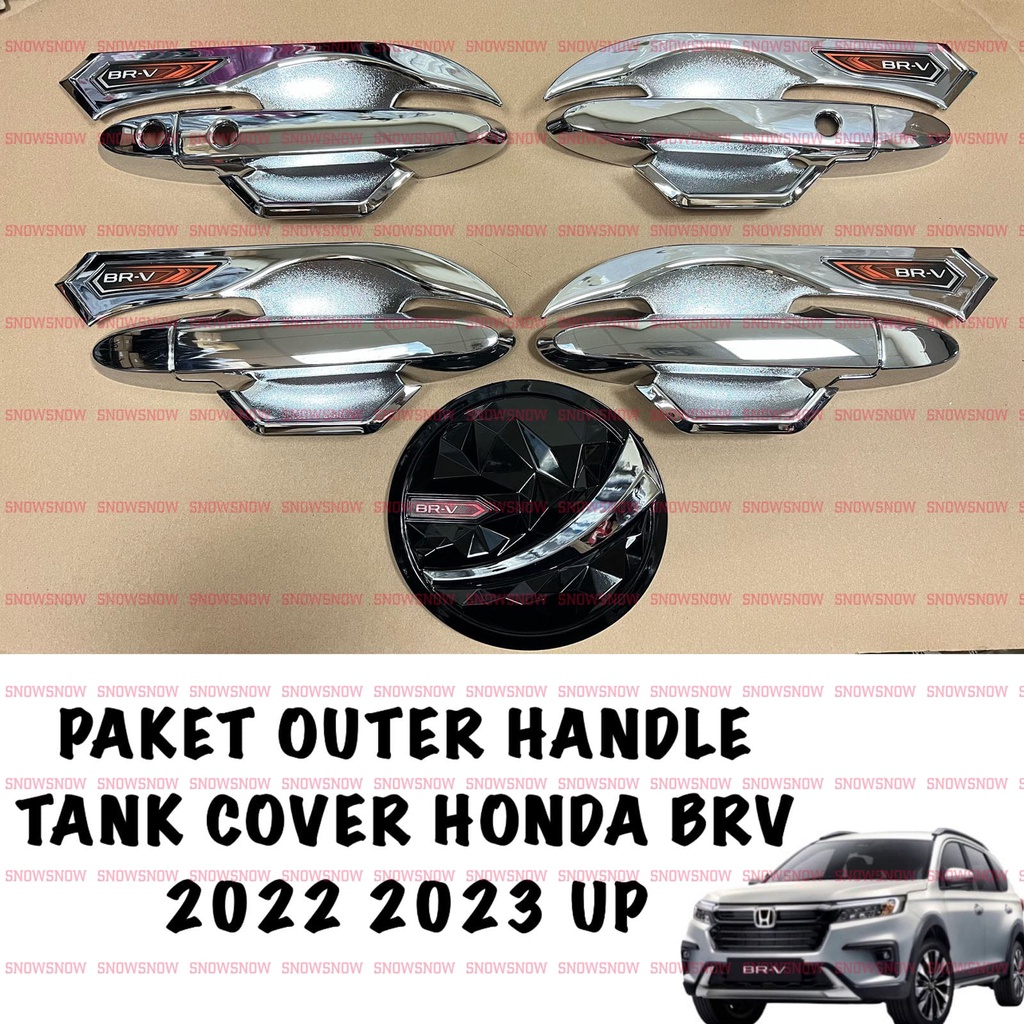 Paket Outer Handle Tank Cover Honda BRV 2022 2023 2024 2025 UP Hitam Chrome