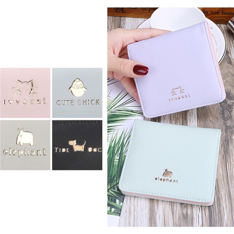 ( GS ) Dompet Wanita Cantik Dompet Lipat Mini Kulit Sintetis