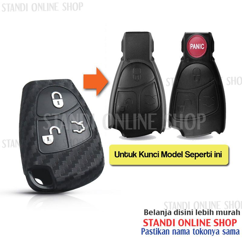 Kondom Kunci Silikon Carbon Remote Mercy Mercedes Benz B C E ML S CL