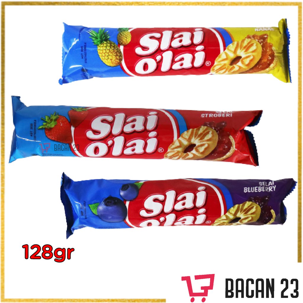 Slai O'lai ( 128 gr ) ( Stroberi - Blueberry - Nanas ) / Biskuit Selai / Bacan 23 - Bacan23