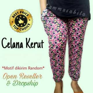  Celana  Dalaman Gamis Kerut Motif Allsize Celana  Panjang  