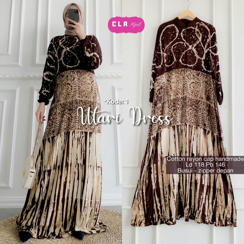 UTARI DRESS by CLA HIJAB  / DRESS / MIDI DRESS / SYAR'I / TUNIK / SETELAN / ONESET / GAMIS / DASTER 