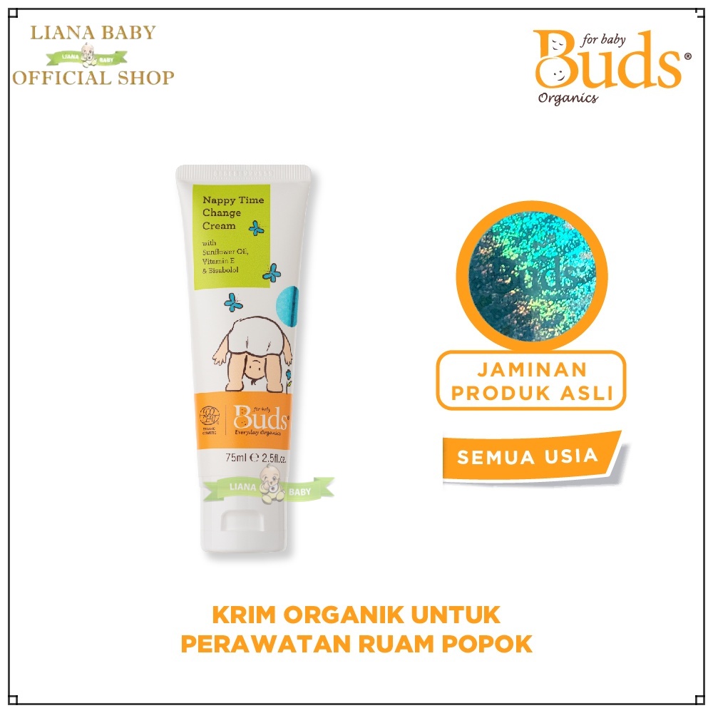 BUDS ORGANICS NAPPY TIME CHANGE CREAM 75ML LOTION PERAWATAN RUAM POPOK BAYI