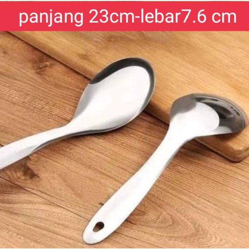 centong sendok nasi stainles steel tebal keras