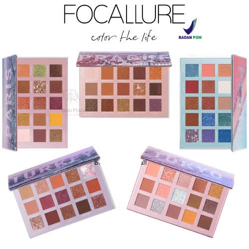 Focallure Eyeshadow Pallete GO TRAVEL 15 Colors PARIS TURKEY PRAGUE PERTH TOKYO BPOM FA-100 FA100 FA 100