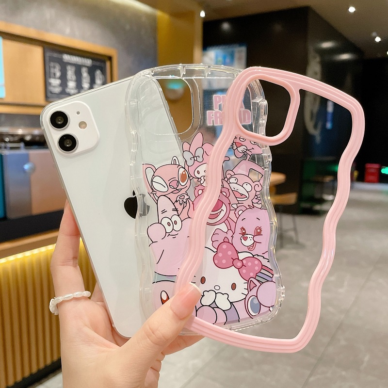 2 in 1 case Pelindung Motif Kartun Untuk iPhone 11 12 13 Pro MAX X XR XS MAX