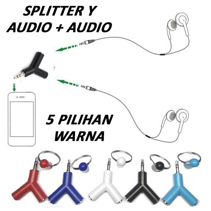 Audio Splitter Y Shape Male To Dual Female 2in1 - Audio &amp; Audio 3.5mm