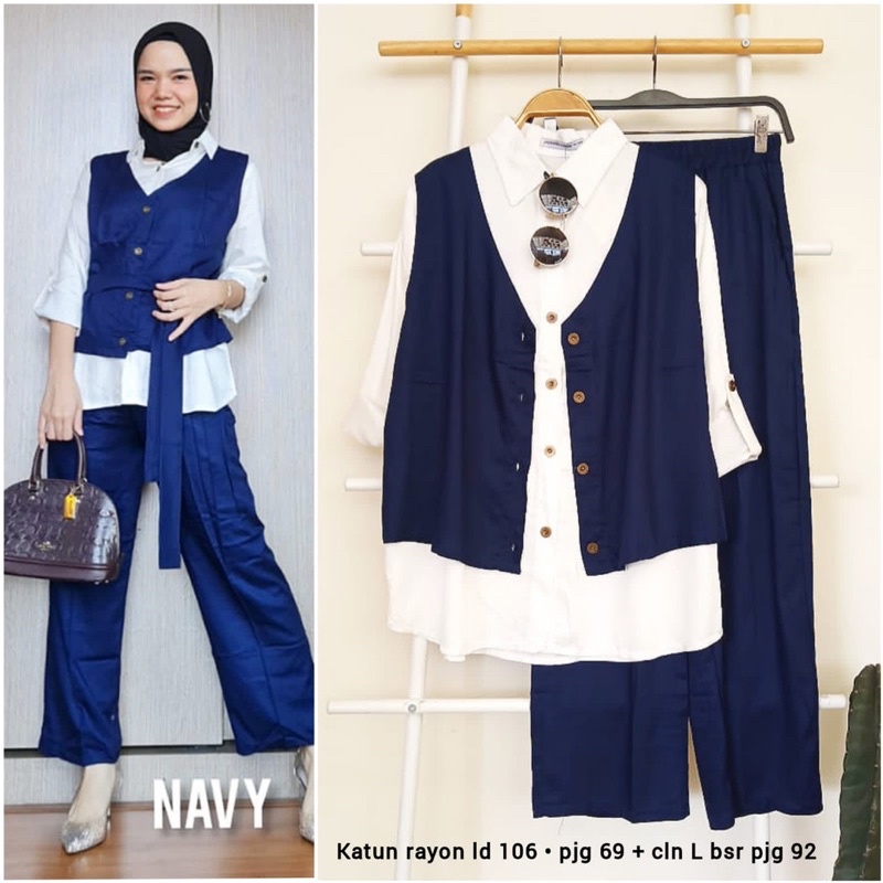 setelan celana katun rayon