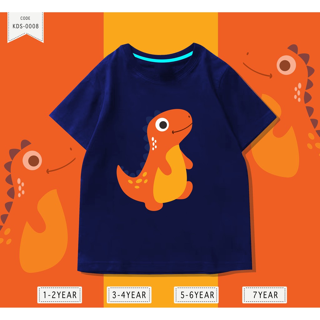 Baju Anak T-rex Dino / Kaos Anak Distro DTF Anak Laki Laki dan Perempuan / Unisex / Motif kartun