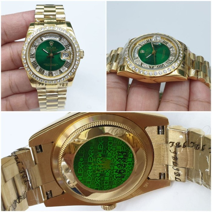 Jam Tangan Rolex Daydate Gold Diamond Super AAA