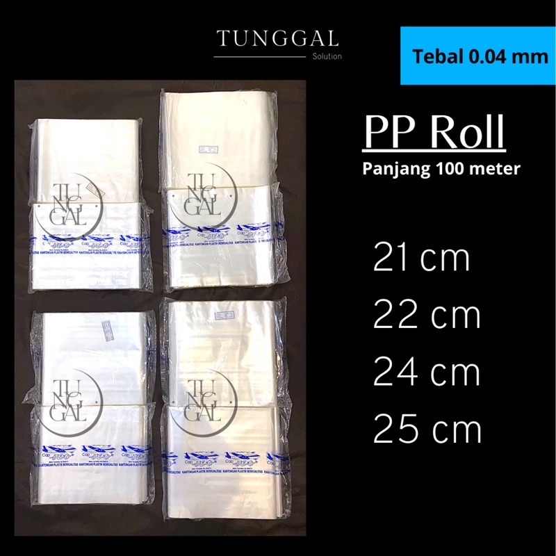 Pastik PP Roll Cap Jet - panjang 100 meter, tebal 0.04 mm. plastik masker murah, plastik makanan ker
