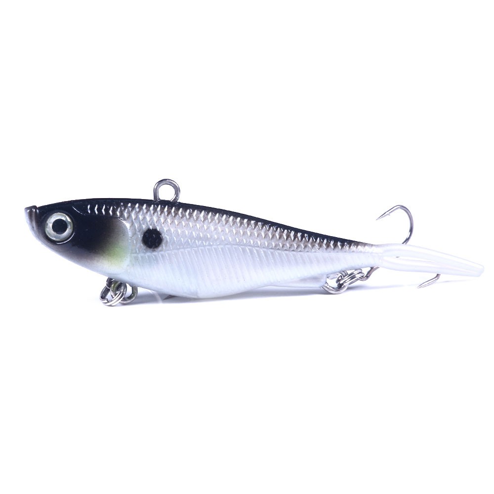 HENGJIA 1PCS 9.5cm/21g Umpan Pancing Soft VIB Fishing Lures Lead Head Jig Bait Vibe Fake Lure Fish Tail Tackle