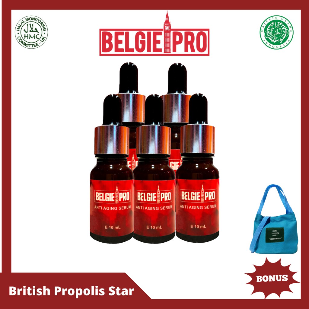 Paket Hemat Perawatan Wajah Belgie Pro  Face Serum 5 Botol Anti Aging 100% Original