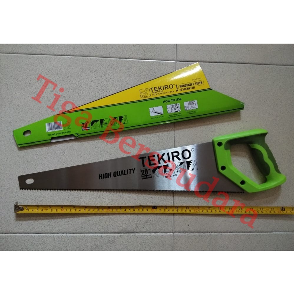 Gergaji Tangan Gagang TPR 2 Mata TEKIRO 20" / Gergaji Kayu TEKIRO 20"